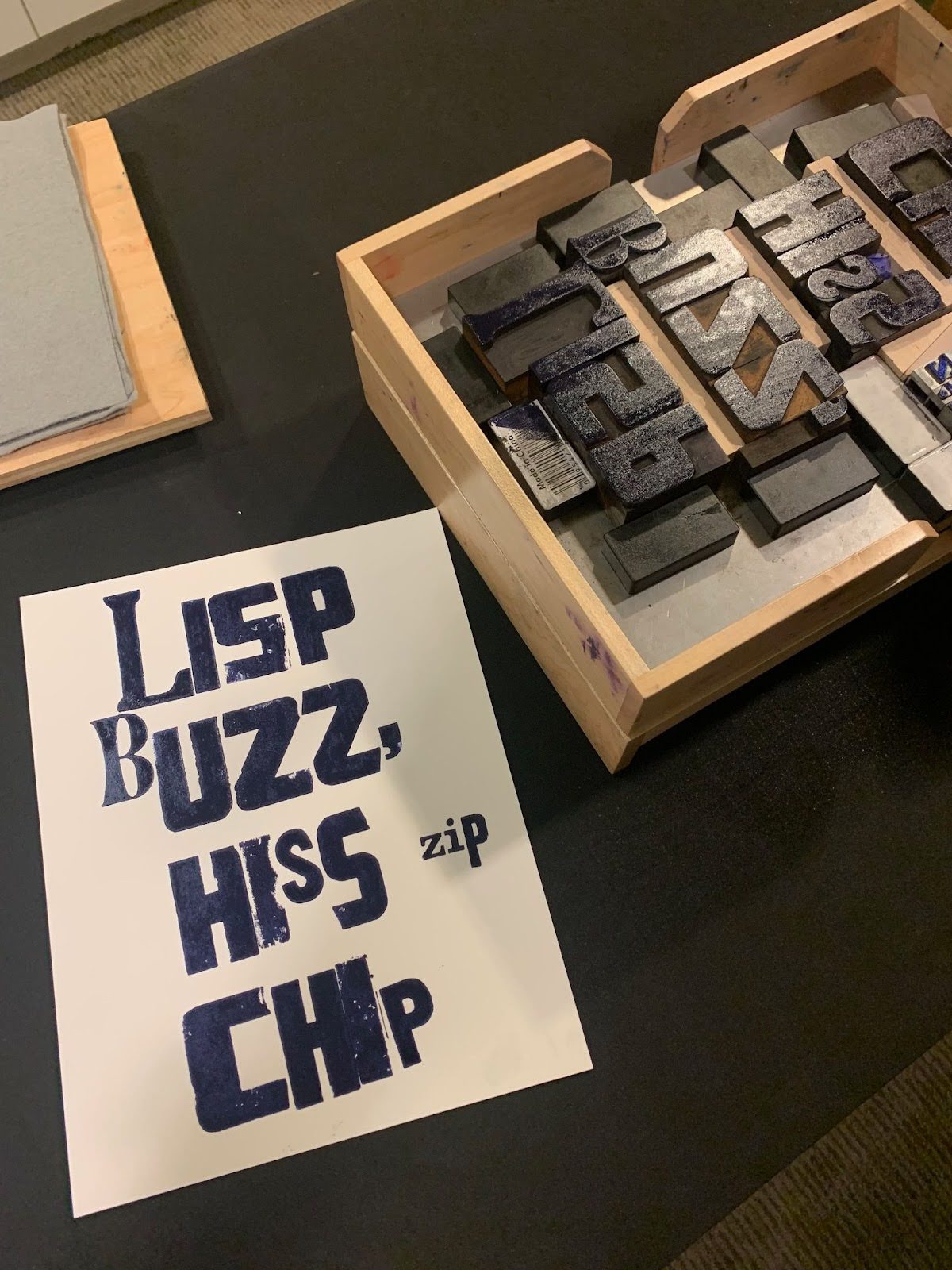 wood block lettering print
