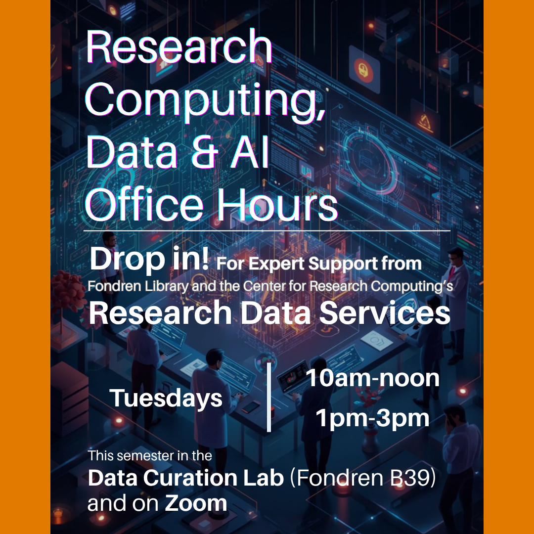 Research Computing, Data & AI Office Hours flyer