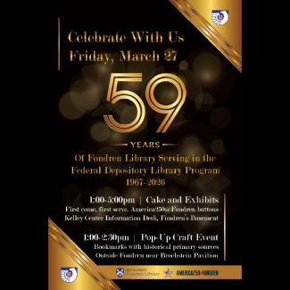 invitation with 59 years in gold