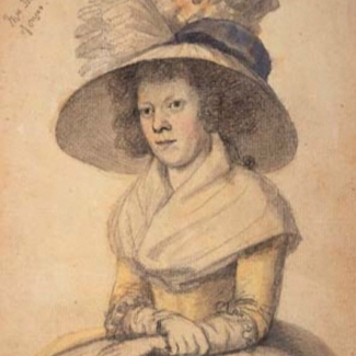 Pencil drawn portrait of Ann Martin Taylor